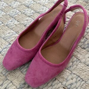 J. Jill Pink Suede Slingback Heels
